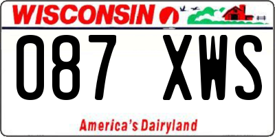 WI license plate 087XWS