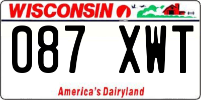 WI license plate 087XWT