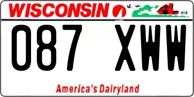 WI license plate 087XWW