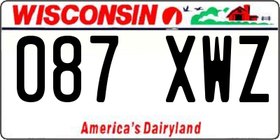 WI license plate 087XWZ
