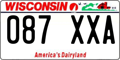 WI license plate 087XXA