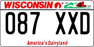 WI license plate 087XXD
