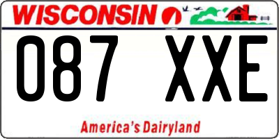 WI license plate 087XXE