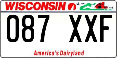 WI license plate 087XXF