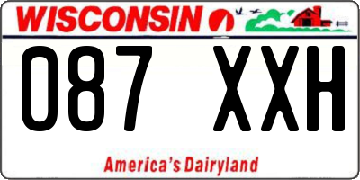 WI license plate 087XXH