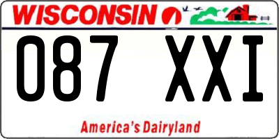 WI license plate 087XXI
