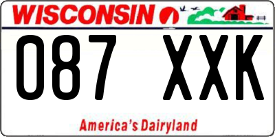 WI license plate 087XXK