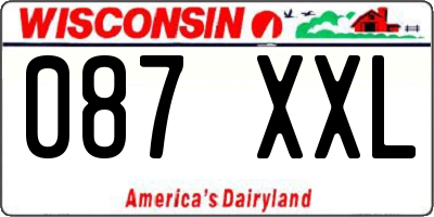 WI license plate 087XXL
