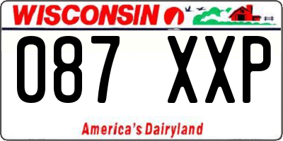 WI license plate 087XXP