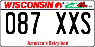 WI license plate 087XXS