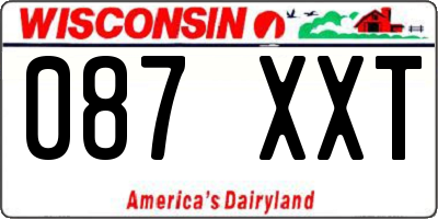WI license plate 087XXT