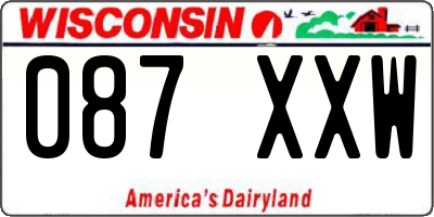 WI license plate 087XXW