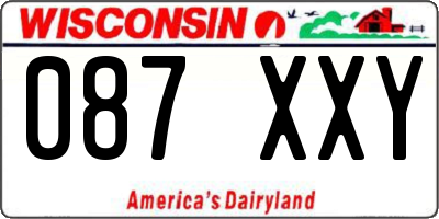 WI license plate 087XXY