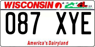 WI license plate 087XYE