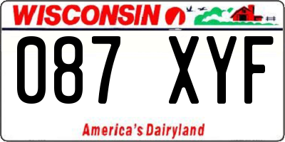 WI license plate 087XYF