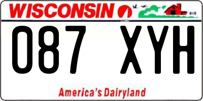 WI license plate 087XYH