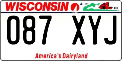 WI license plate 087XYJ