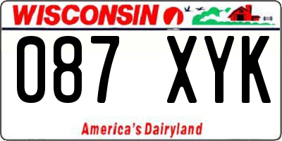 WI license plate 087XYK