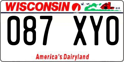 WI license plate 087XYO