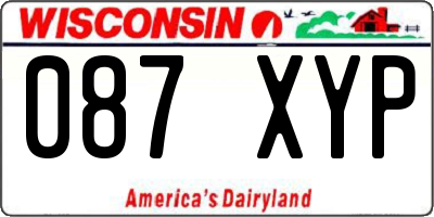 WI license plate 087XYP