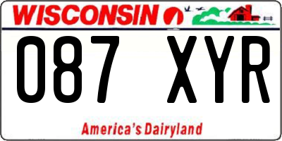 WI license plate 087XYR