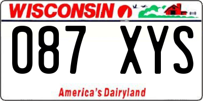 WI license plate 087XYS