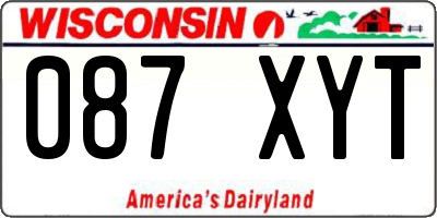 WI license plate 087XYT