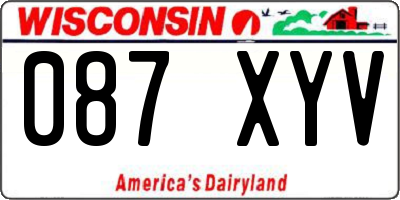 WI license plate 087XYV