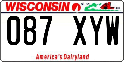 WI license plate 087XYW