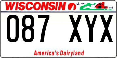 WI license plate 087XYX