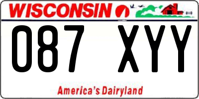 WI license plate 087XYY