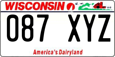 WI license plate 087XYZ