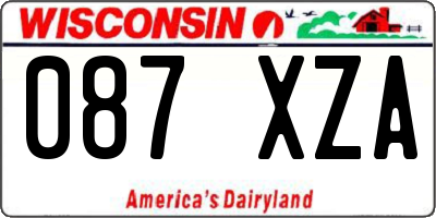 WI license plate 087XZA