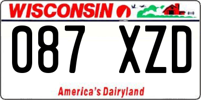 WI license plate 087XZD