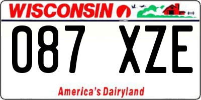 WI license plate 087XZE
