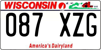 WI license plate 087XZG