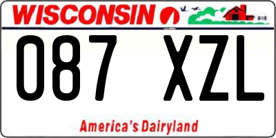 WI license plate 087XZL