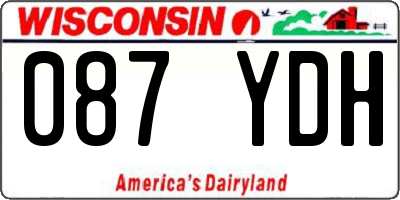 WI license plate 087YDH