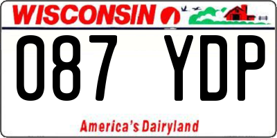 WI license plate 087YDP