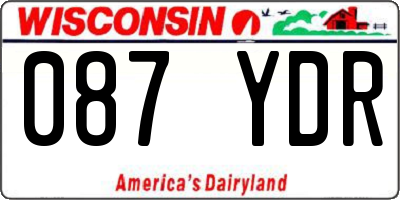 WI license plate 087YDR