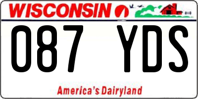 WI license plate 087YDS