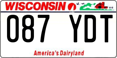 WI license plate 087YDT