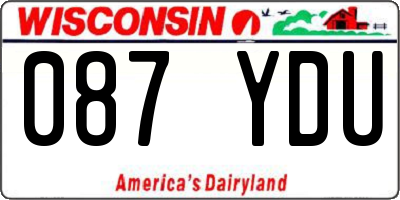 WI license plate 087YDU
