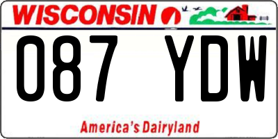 WI license plate 087YDW