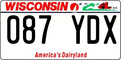 WI license plate 087YDX