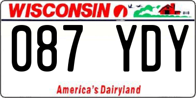 WI license plate 087YDY