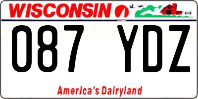 WI license plate 087YDZ