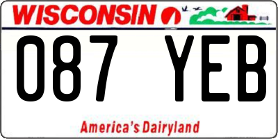 WI license plate 087YEB