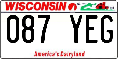 WI license plate 087YEG