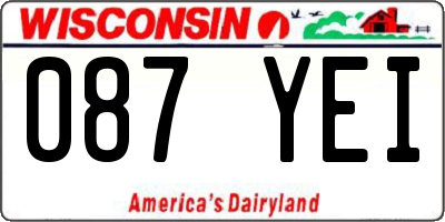 WI license plate 087YEI